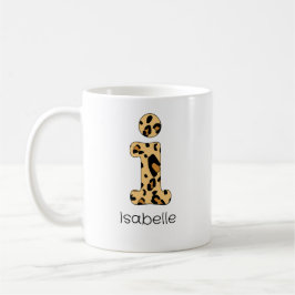 Leopard Print Initial i Lowercase und Name Kaffeetasse