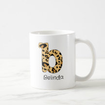 Leopard Print Initial Lowercase b und Name