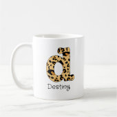 Leopard Print Initial Lowercase d and Name Kaffeetasse (Links)