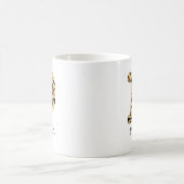 Leopard Print Initial Lowercase p und Name Kaffeetasse (Mittel)