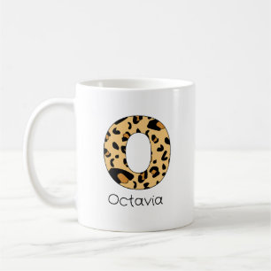Leopard Print Initial o Lowercase and Name Kaffeetasse