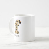Leopard Print Initial of Lowercase and Name Kaffeetasse (Vorderseite Links)