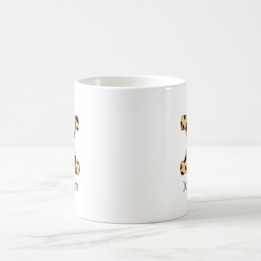 Leopard Print Initial x Lowercase und Name Kaffeetasse (Mittel)