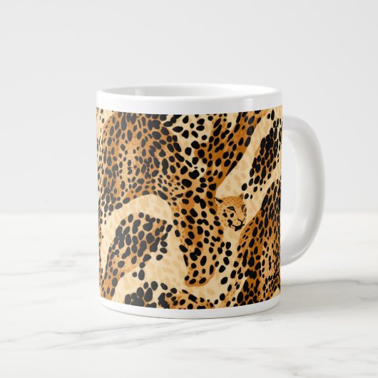 Leopard Print Jumbo Tasse (Vorderseite Rechts)