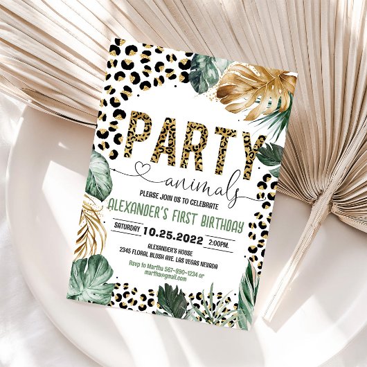 Leopard Print Jungle Geburtstag Einladung