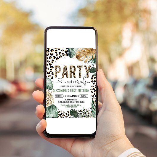 Leopard Print Jungle Geburtstag Einladung