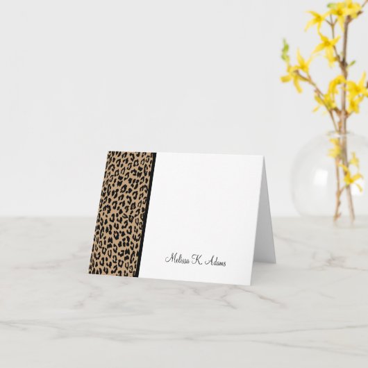 Leopard Print Karte (Gelbe Blume)