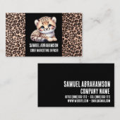Leopard Print Kawaii Premier Visitenkarte (Vorne/Hinten)