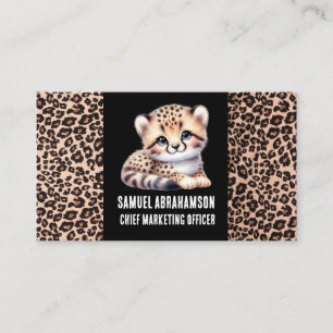 Leopard Print Kawaii Premium Visitenkarte
