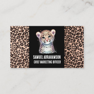 Leopard Print Kawaii Premium Visitenkarte