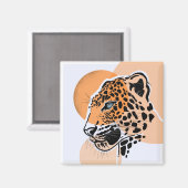 Leopard Print Kühlschrankmagnet - Square Animal Ar (Vorderseite/Rückseite)