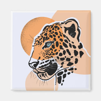 Leopard Print Kühlschrankmagnet - Square Animal Ar