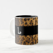 Leopard Print L Monogramm Initialen Coffee Tasse C (Vorderseite Links)