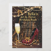 Leopard Print Ladys Einladungen zum Geburtstag (Vorderseite)