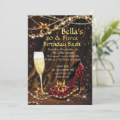 Leopard Print Ladys Einladungen zum Geburtstag (Stehend Vorderseite)