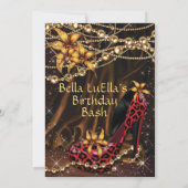 Leopard Print Ladys Einladungen zum Geburtstag (Rückseite)