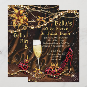 Leopard Print Ladys Einladungen zum Geburtstag