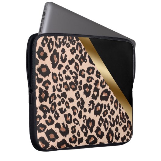 Leopard Print Laptop Sleeve (Vorne Rechts)