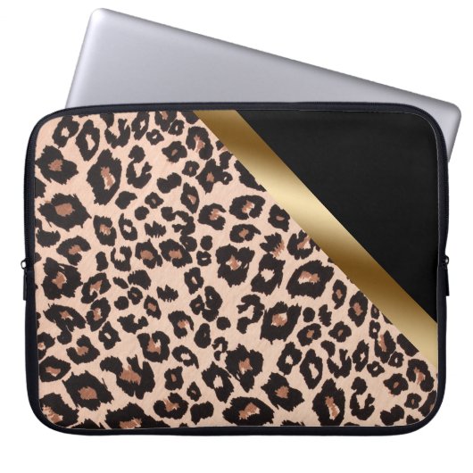 Leopard Print Laptop Sleeve (Vorderseite)