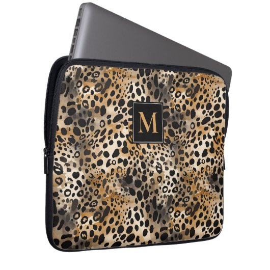 Leopard Print Laptopschutzhülle (Vorne Rechts)