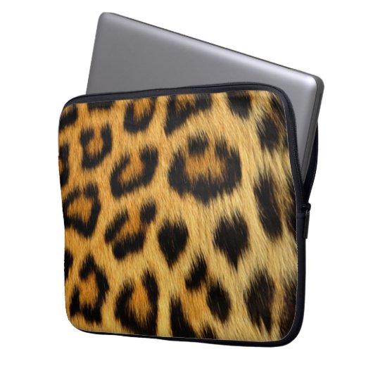 Leopard Print Laptopschutzhülle (Vorderseite Links)