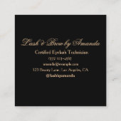 Leopard Print Lash Tech Minimalistisches Design Quadratische Visitenkarte (Rückseite)