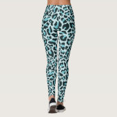 Leopard Print Leggings Blau und Schwarz (Rückseite)
