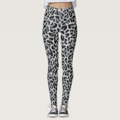 Leopard Print Leggings Grau Grau Silver Black (Vorderseite)