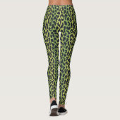 Leopard Print Leggings in Dschungelgrün (Rückseite)