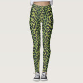Leopard Print Leggings in Dschungelgrün (Vorderseite)