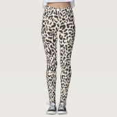 Leopard Print Leggings Light Pink und Black (Vorderseite)