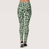 Leopard Print Leggings Minze Grün und Schwarz (Rückseite)