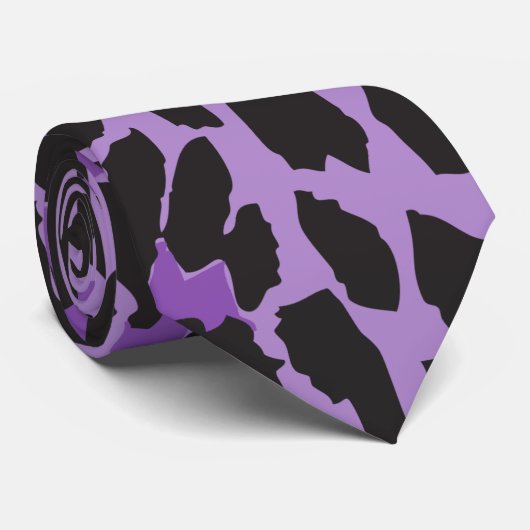Leopard Print, Leopard Spots, Purple Leopard Krawatte (Gerollt)