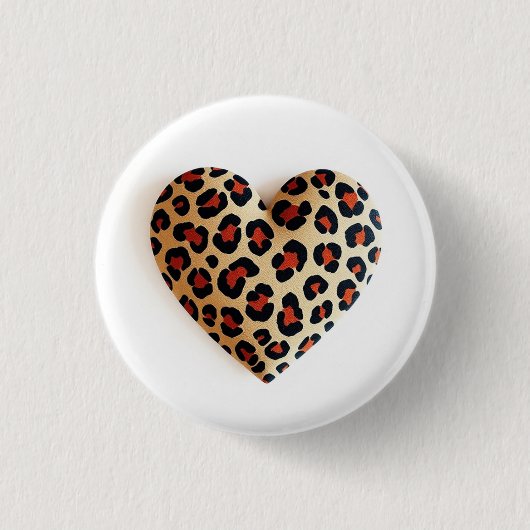 Leopard Print Liebe Button (Vorderseite)