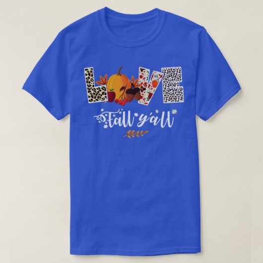 Leopard Print Liebe Fall Yall T-Shirt (Design vorne)