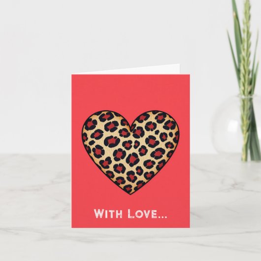Leopard Print Liebe Feiertagskarte (Vorderseite)