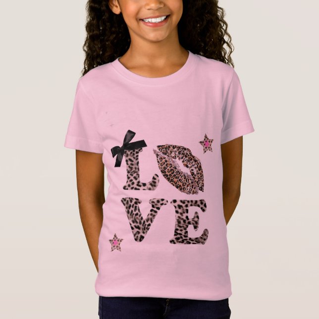 Leopard Print Liebe & Kokette T-Shirt (Vorderseite)
