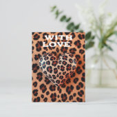 Leopard Print Liebe Postkarte (Stehend Vorderseite)