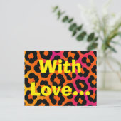 Leopard Print Liebe Postkarte (Stehend Vorderseite)