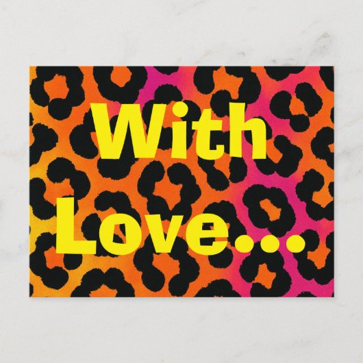Leopard Print Liebe Postkarte (Vorderseite)