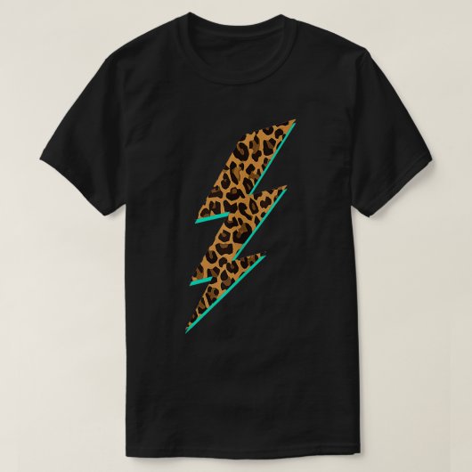 Leopard Print Lightning Bolt Graphic 2 T-Shirt (Design vorne)