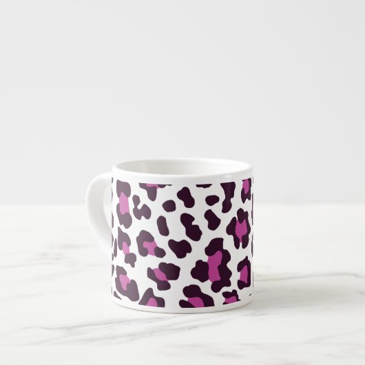 Leopard Print Lila Espressotasse (Vorderseite Links)