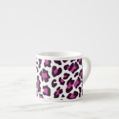 Leopard Print Lila Espressotasse (Vorderseite Rechts)
