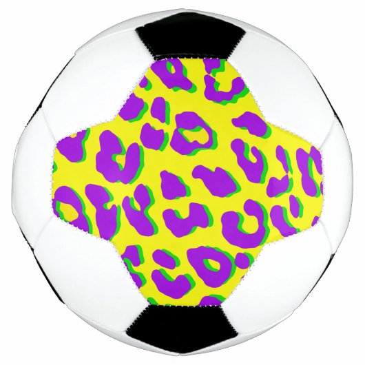 Leopard Print Lila Gelb grün Fußball (Vorderseite)
