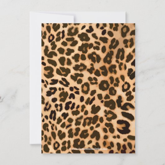 Leopard Print Lila Girl Baby Shower Einladung (Rückseite)