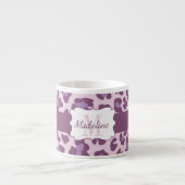 Leopard Print Lila Lavender Espresso Tasse (Vorderseite)