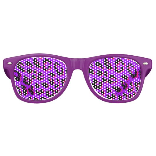 Leopard Print Lila Partybrille (Vorderseite)