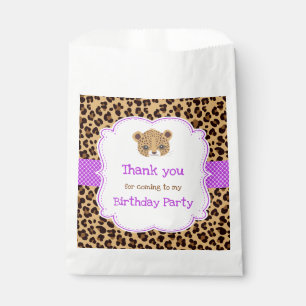 Leopard Print Lila Quatfolie Geburtstagsparty Geschenktütchen