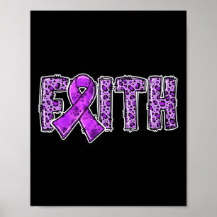 Leopard Print Lila Ribbon FAITH Arzneimittel Überd Poster
