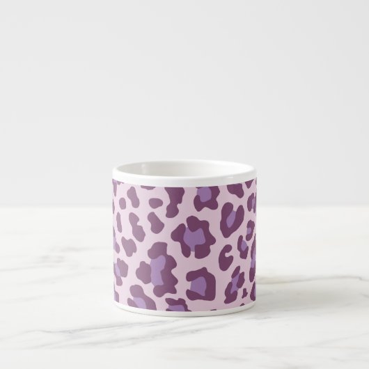 Leopard Print Lila und Lavendel Espressotasse (Vorderseite)